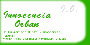 innocencia orban business card